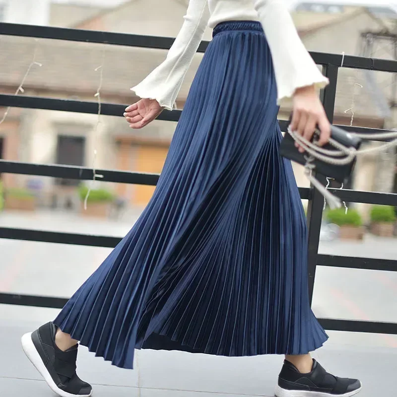 Gonna Lunga A Pieghe In Velluto Donna | Vintage Autunno Inverno | Vita Alta | Taglia Unica (Vita 62-100 Cm) | Moda Femminile E Morbida