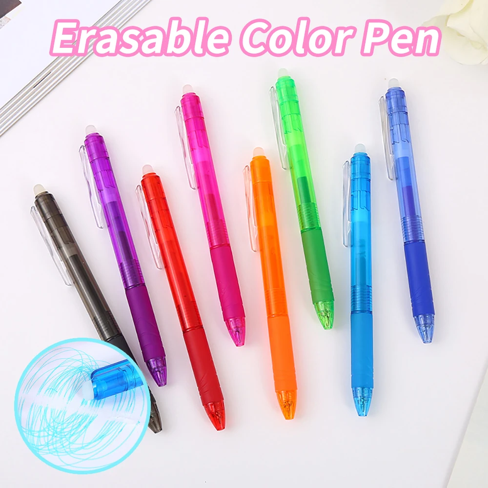 0.5mm Erasable Ballpoint Pen Set Washable Handle Ink Erasable Refill Rod for School Office Student Writing Tools 12 20pc set office gel pen erasable refill rod erasable pen washable handle 0 5mm blue black green ink school writing stationery