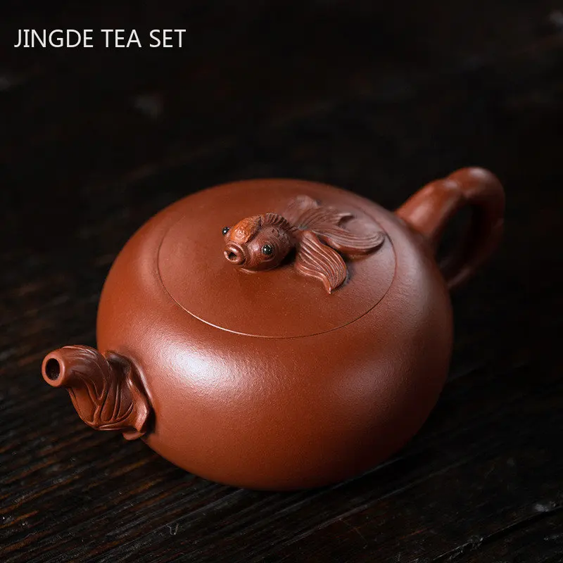 

High Quality Yixing Purple Clay Tea Pot Mesh Hole Filter Beauty Teapot Raw Ore Dahongpao Tea Kettle Chinese Zisha Tea Set 250ml