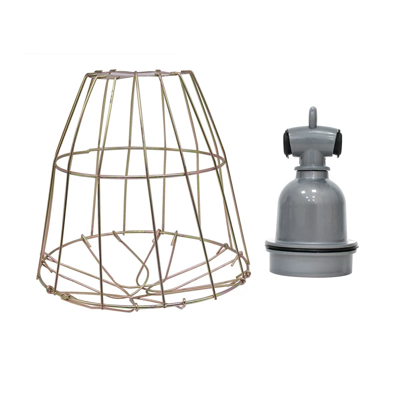 1 Pcs Stainless steel Wire Lampshade OR Ceramic Insulation E27 Lamp Cap Farm Animal Insulation Cages Equipment Pig heat la pet heating lamp,chicken heater
