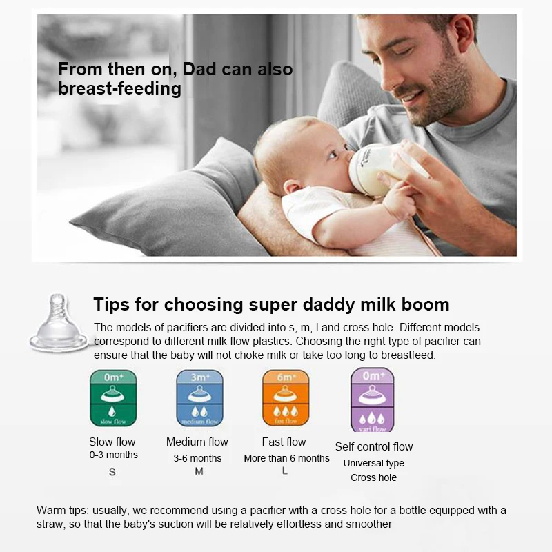 Nipple Spiral Real feeling Nipple Safe Frosted Non irritating Wide bore Wide Thickened Wide Bore Pacifier
