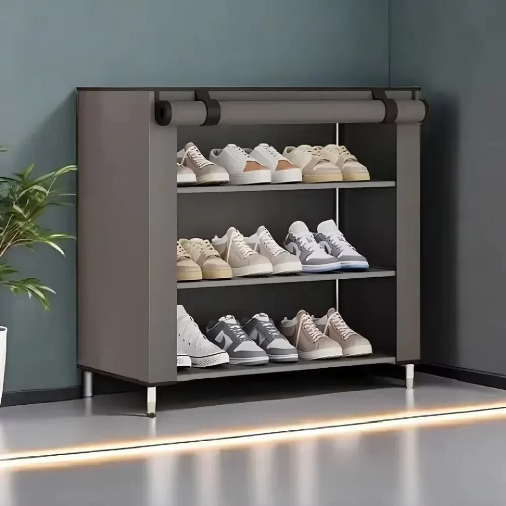 Shoe Rack Dust-proof Shoe Rack Multi-layer Simple Sneakers Rack Economical Indoor Strong Load-bearing Space Saving Fabric Storage Shelf