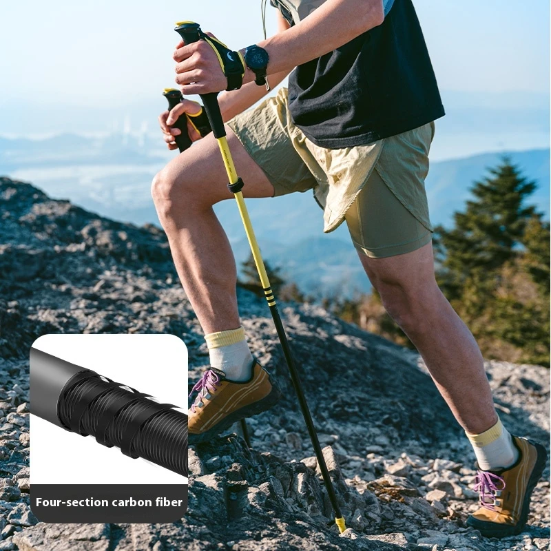 ナチュラリープラス Naturehike 4-Section Trekking Pole Ultralight Carbon Fiber