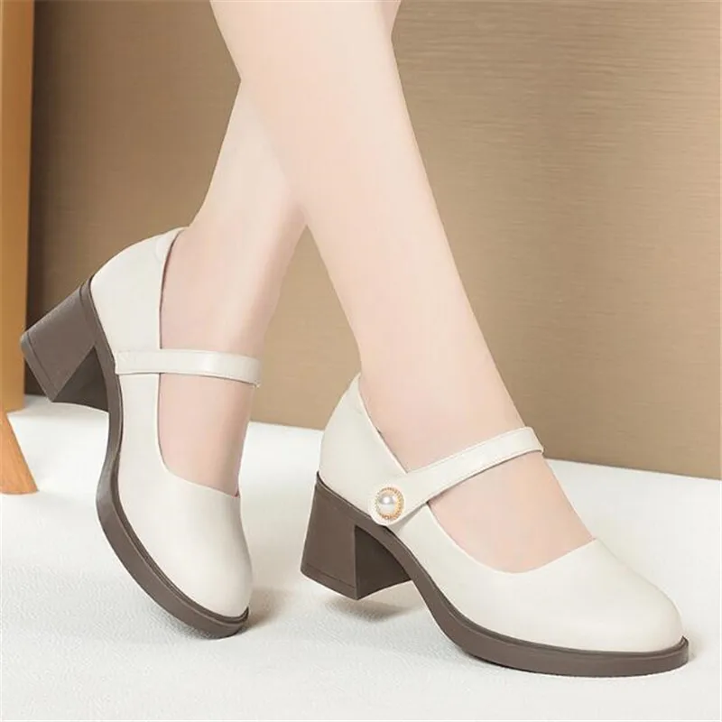 New Women Patent Leather Buckle Strap Mary Janes Platform Shoes Woman Pumps High Heels Dress Shoes Retro Ladies Wedding Shoes ladies high heels ladies wedding shoes party pearl bow stiletto high heels ladies stiletto high heels ladies banquet 2021