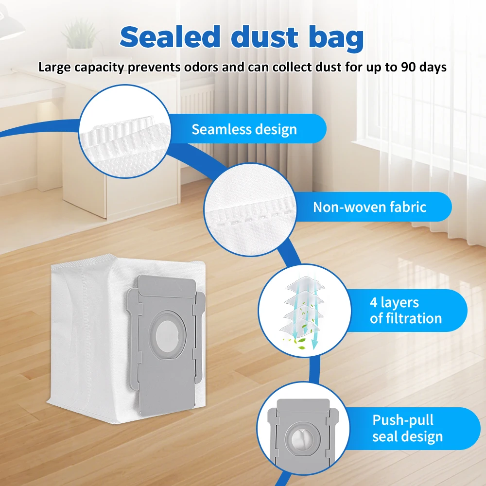 For iRobot Roomba i7 i7+ j7 j7+ E5 E6 E7 S9 S9+ i3 i3+ i4 i4+ i6 i6+ i8 i8+ Dust Bag Accessories Robot Vacuum Cleaner Bags Parts - 6
