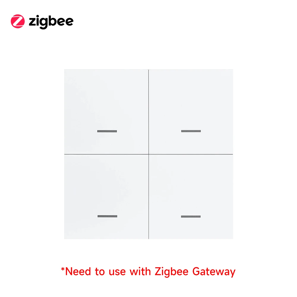 Smart ZigBee 4-Button Scene Switch with App and Voice Control