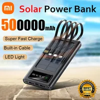 Xiaomi 200000mAh Solar Power Bank Ultra Capacity USB 4 in1 Super Fast Charging USB TypeC LED Light Outdoor Power Bank For iPhone 1