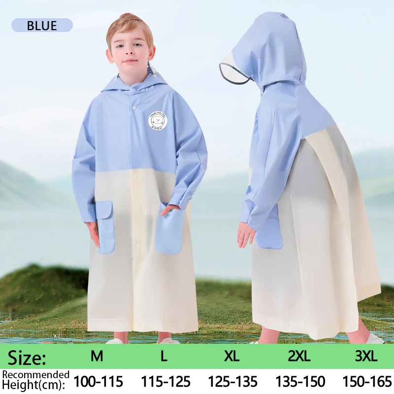Stylish Boy's Girl's Raincoat,Children Raincoat,College Style School Full Body Raincoat,Reflective Stripes,Reusable,Healthy