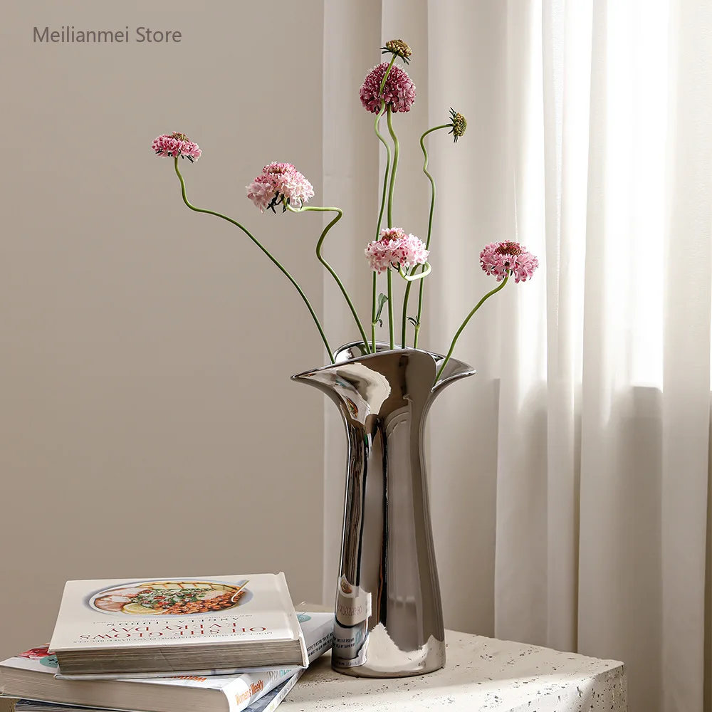 Ceramic decorative vase, light luxury Nordic hydroponic flower arrangement vase Rural home decoration flower vases home decor 4