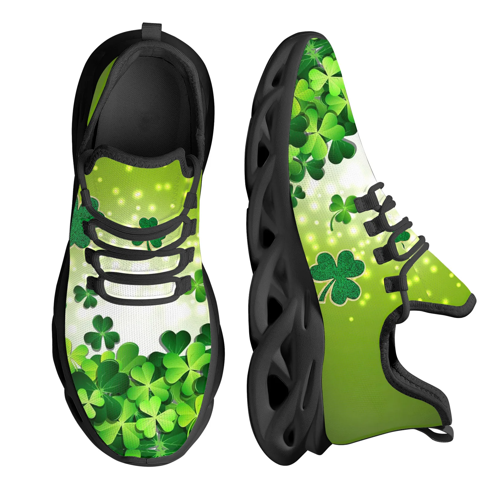 

Мужская Спортивная обувь INSTANTARTS, зеленая дышащая сетчатая Повседневная амортизирующая обувь с принтом листьев травы, в стиле ретро, осень