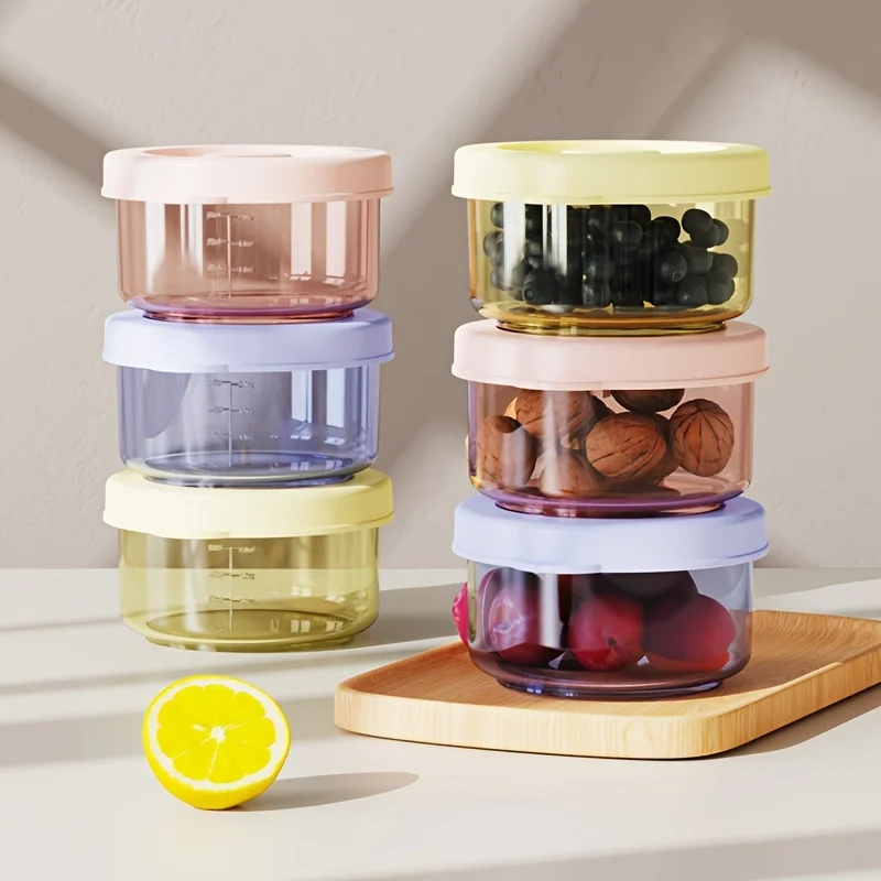6PCS PP Baby Food Box Set with Lid - Leak Proof Storage Containers Steaming And Preservation Bowl Sauce Box Perfect for Baby Mea