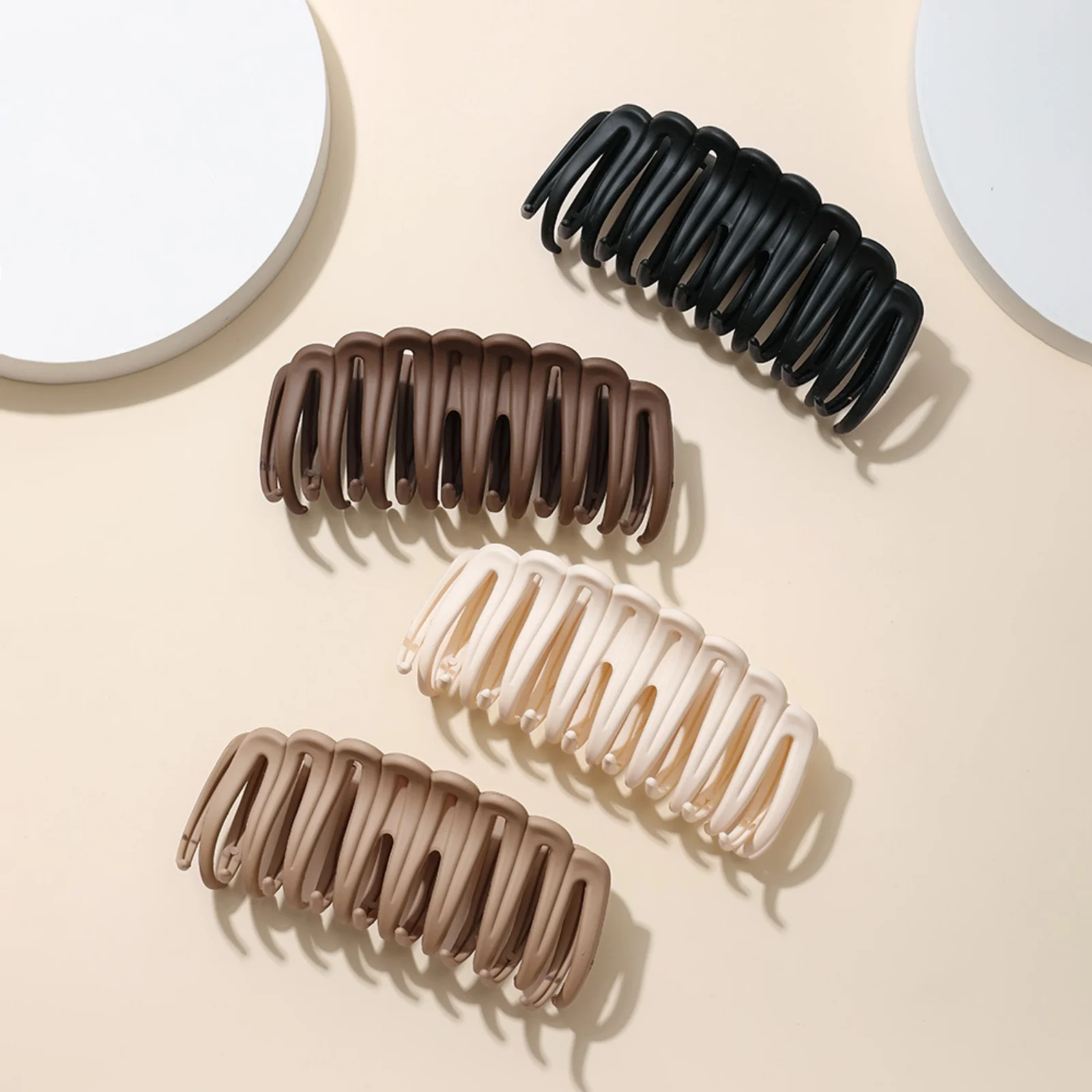 1PC　Minimalist Matte Hair Claw Clips Set, Neutral Tones for Elegant Updos, Durable Styling Accessories for Women