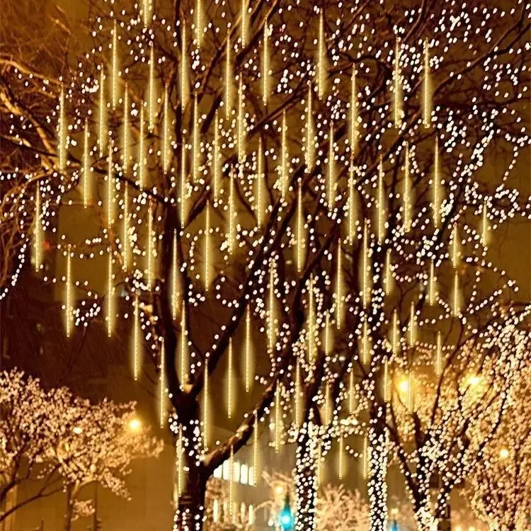 32/24/16/8 Tubes LED Meteor Shower Lights Falling Raindrop Fairy String Light for Christmas Holiday Party Patio Decor New Year