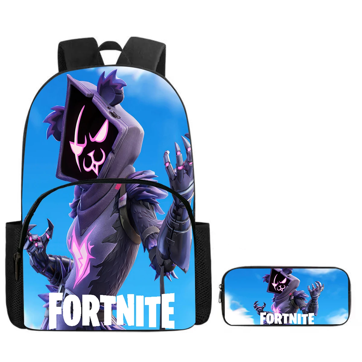 Fortnite Large Capacity Backpack Pencil Case Set - Cartoon Gaming School Supplies for Kids 5-8 Years, Unisex Gift 1