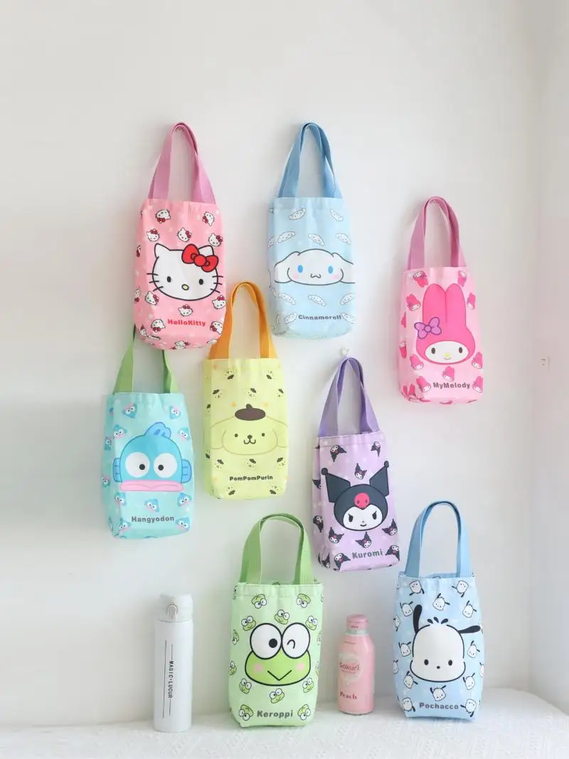 

Японская холщовая изоляционная сумка Sanrios с мультяшным Hello Kitty Kuromi Mymelody сумка для бутылки с водой изоляционная чашка сумка для хранения зонта