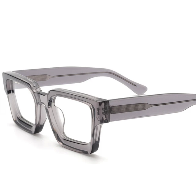 Vintage Thick Acetate Square Eyeglasses Large Cool Eyewear For Men Women  With Demo Lenses - Eyeglasses Frames - AliExpress