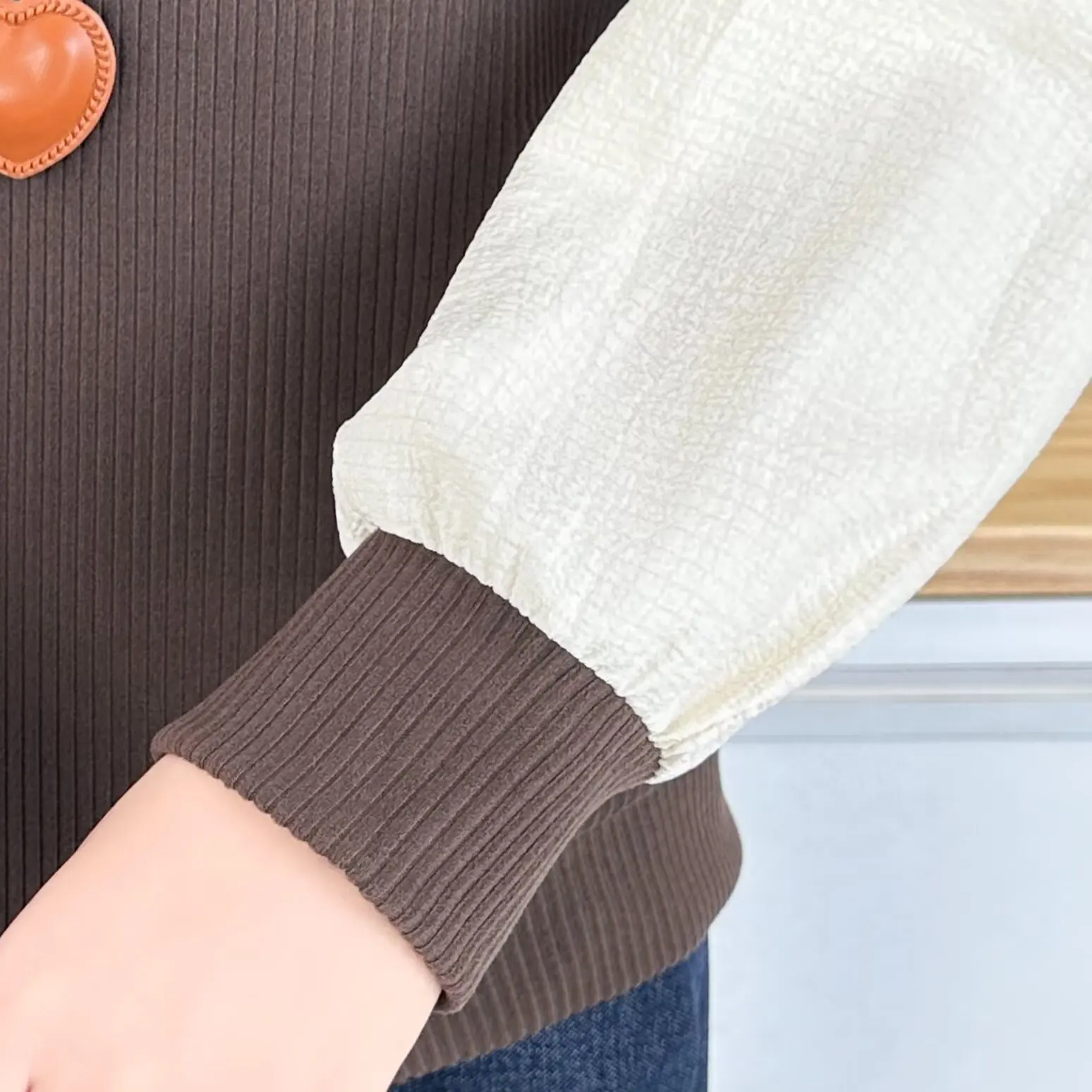 Plus Size Women's Sweatshirts Stylish Casual Design Block Color Splice Fake Two Pieces round-neck Hoodie 667