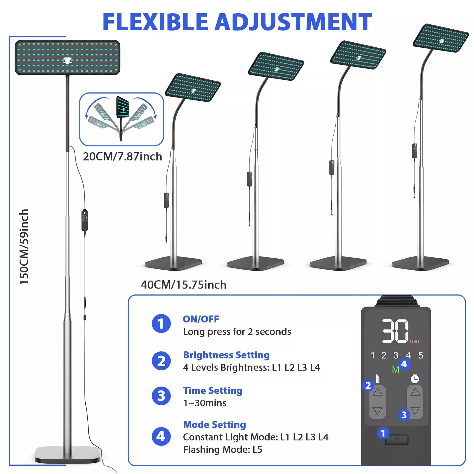 50W Tanning Lamp 460+490nm Wavelength Home Solarium 126LED 48PCS