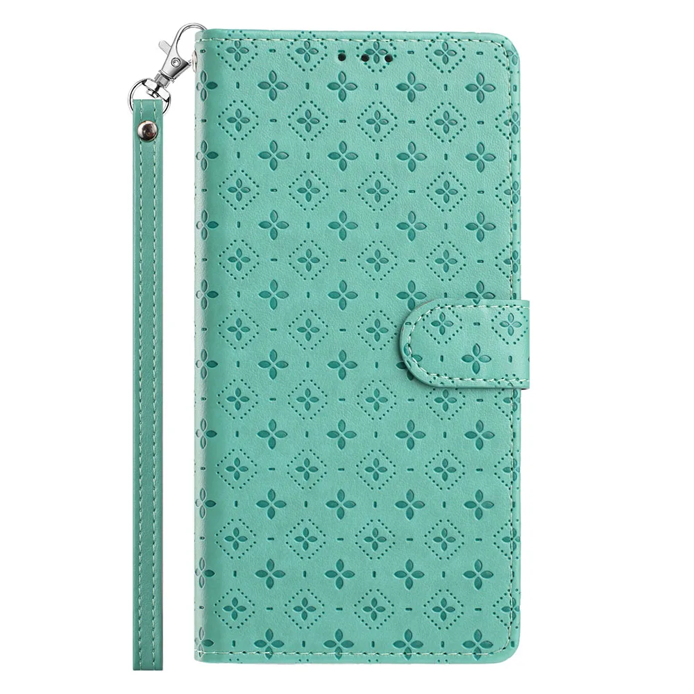 Elegant Leather Wallet Flip Case with Card Holder and Magnetic Closure