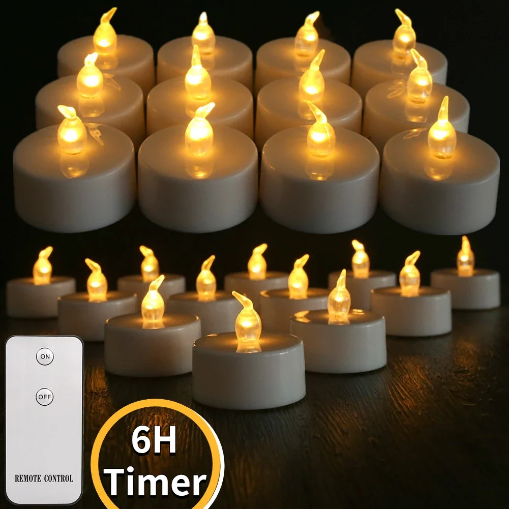 

LED Tea Light Flameless Flickering Candles with Remote Control / Auto Timer Electronics Battery Operated Votive Light Home Decor