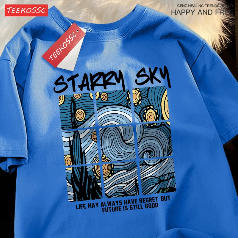 Starry Sky Blue Galaxy Unisex Fashion Loose Fit T-Shirt
