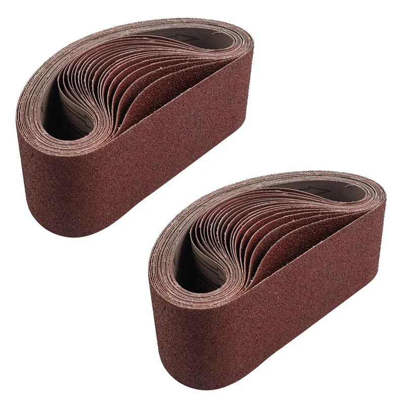 

AT14 36 Pack Sanding Belts 3X21 Inches(75X533mm) Aluminum Oxide Sanding Belt (3 Each Of 60 80 120 180 240 400 Grits)