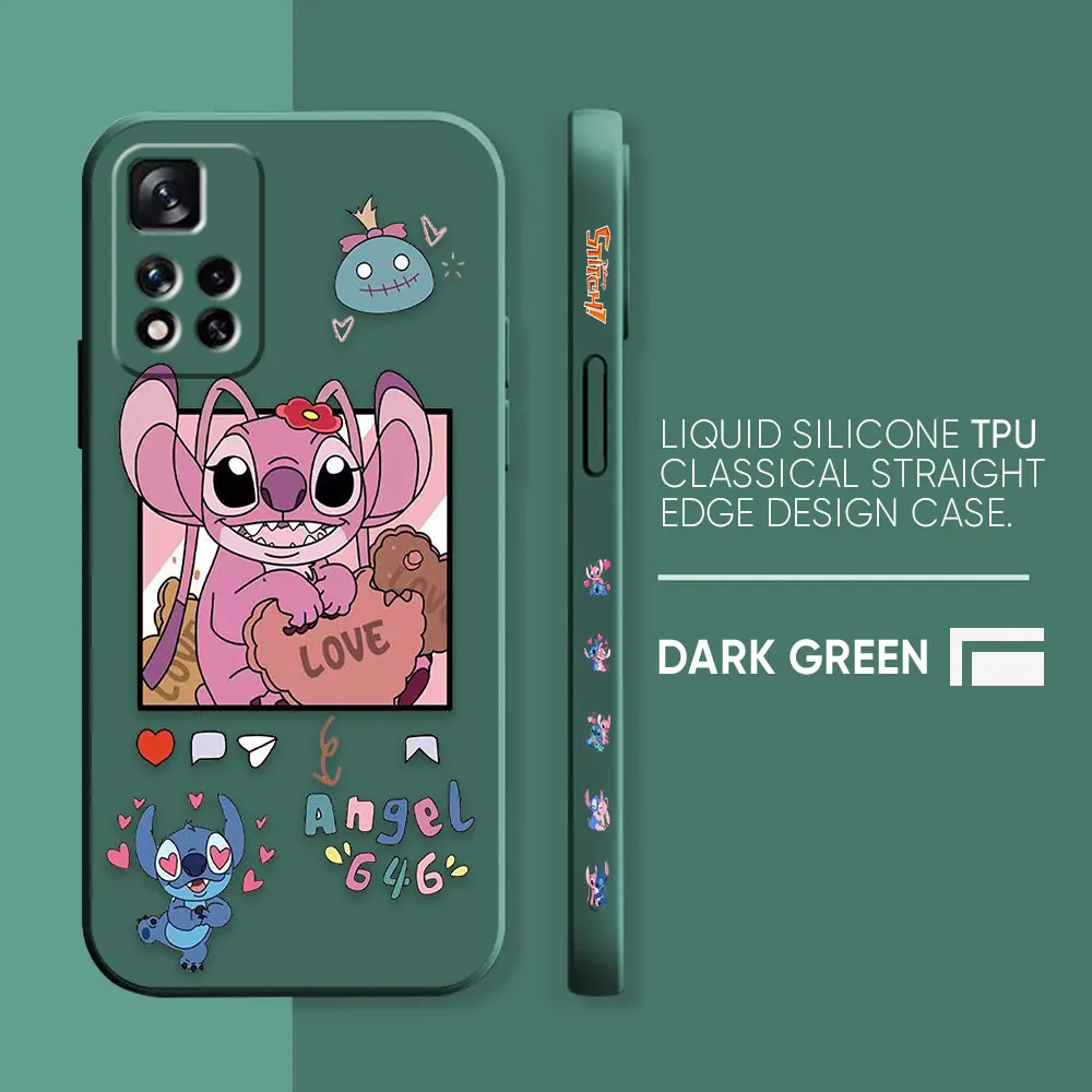 thumbnail image 1 of Case For Redmi Note 12 11 11T 11R 11E 10 9 8 7 7S PRO PLUS 4G 5G Simple Liquid silicone Case Cartoon Lilo & Stitch Angel, 1 of 5