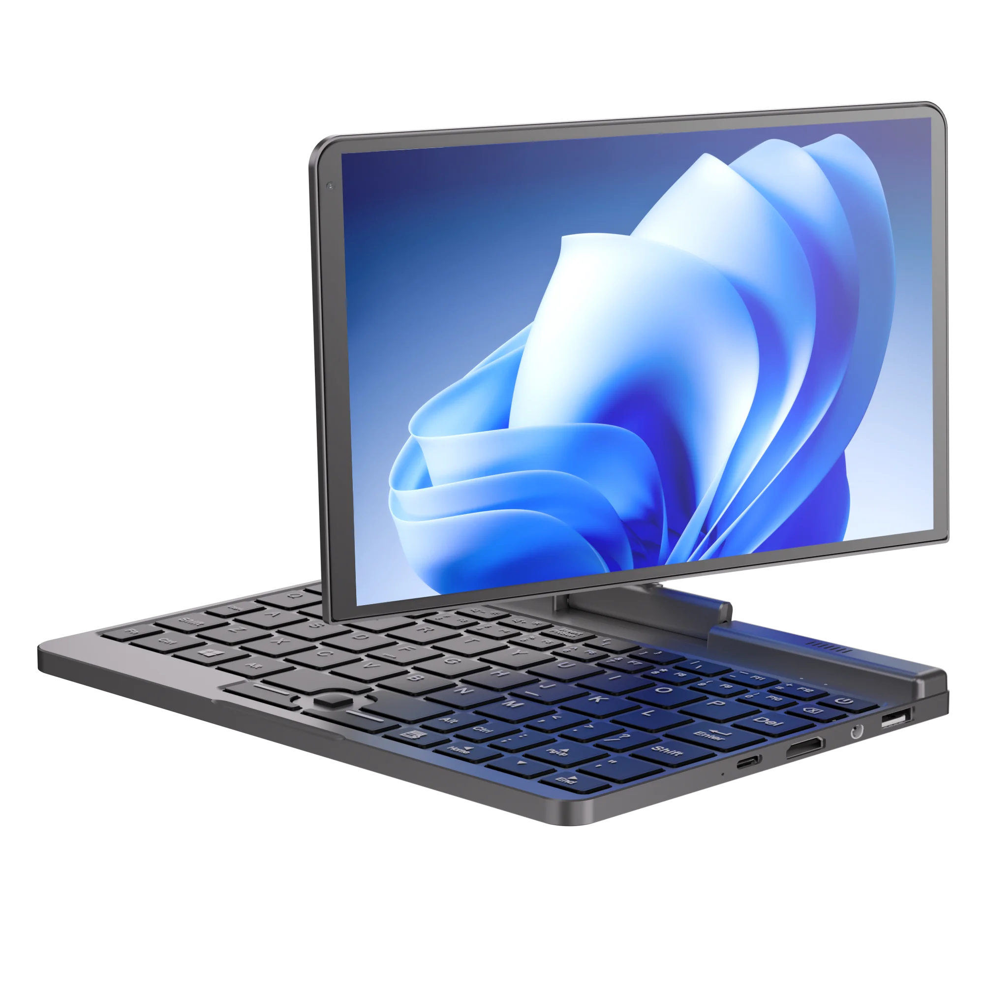 YSJMNPC 12th Gen Mini Laptop Intel N100 Quad Core 8 Inch Screen LPDDR5 12GB 4800MHz M.2 1TB Windows11Pro AX WiFi6 BT5.2 RJ45 LAN 2