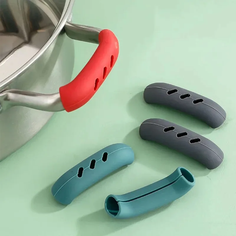 2PCS Silicone Pan Handle Anti-Ironing Sleeve Iron Pan Wok Ears Anti-Ironing Handle Sleeve Heat-Resistant
