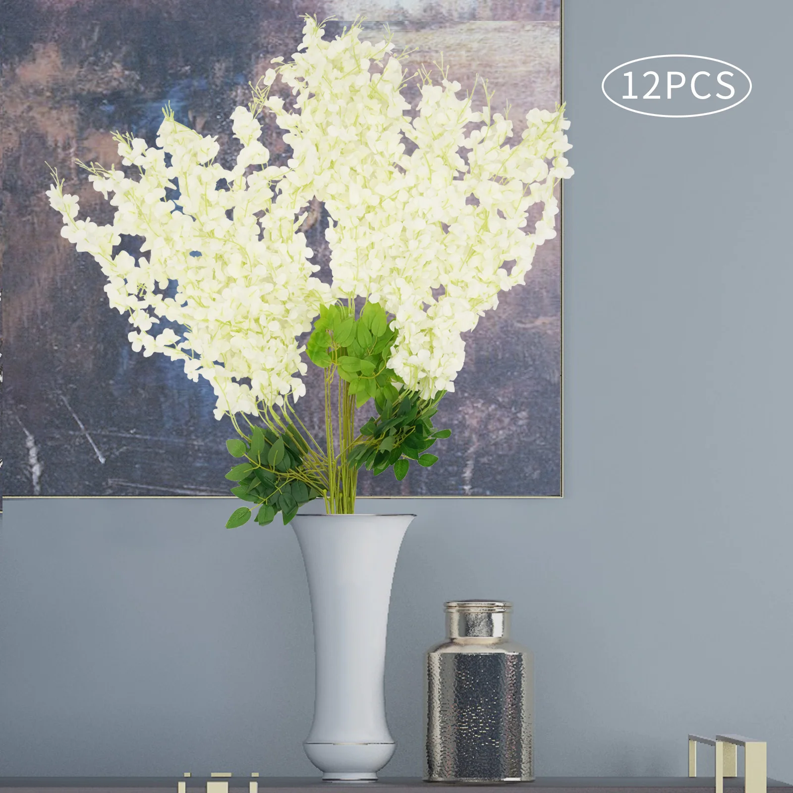 12PCS 110CM Long Wisteria Artificial Flowers for Decorate Wedding Sites, Banquet Halls, Parties: 3 - 5 Days Free Delivery Only UK