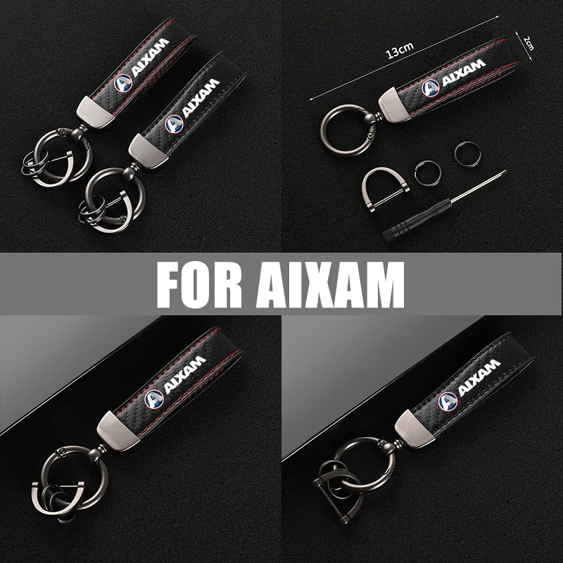 Portachiavi In Pelle In Fibra Di Carbonio Logo Auto Portachiavi Personalizzato Per Aixam Mega E-Aixam Minauto Emotion City Coupe Accessori