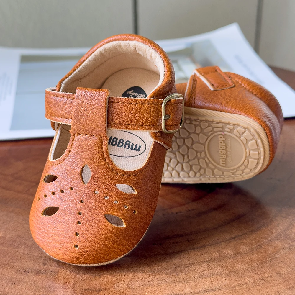 New Baby Shoes Baby Boy Girl Shoes Leather Rubber Sole Anti-slip Toddler First Walkers Infant Crib Newborn Girl Moccasins