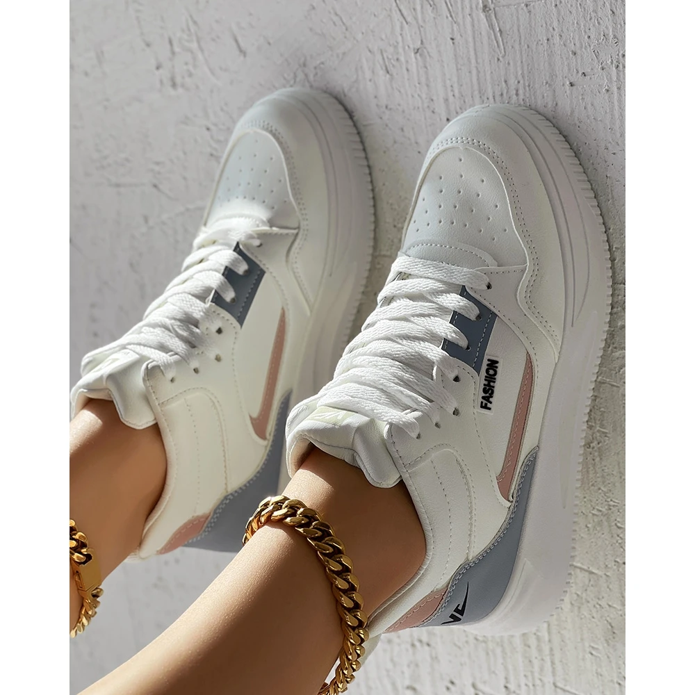 Women Cisscross Tied Round Toe Platform White Sneakers Autumn Women Casual Running Shoes Korean Style Spring Shoes Free Ship