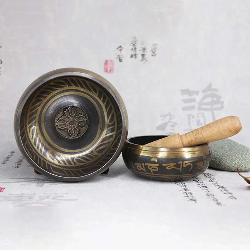Nepal Tibetan Sing Bowl Himalayan Buddhist Yoga Meditation Tibetan Chanting Bowl Bronze Chime Ear Picking buddha sound bowl stainless steel bowl