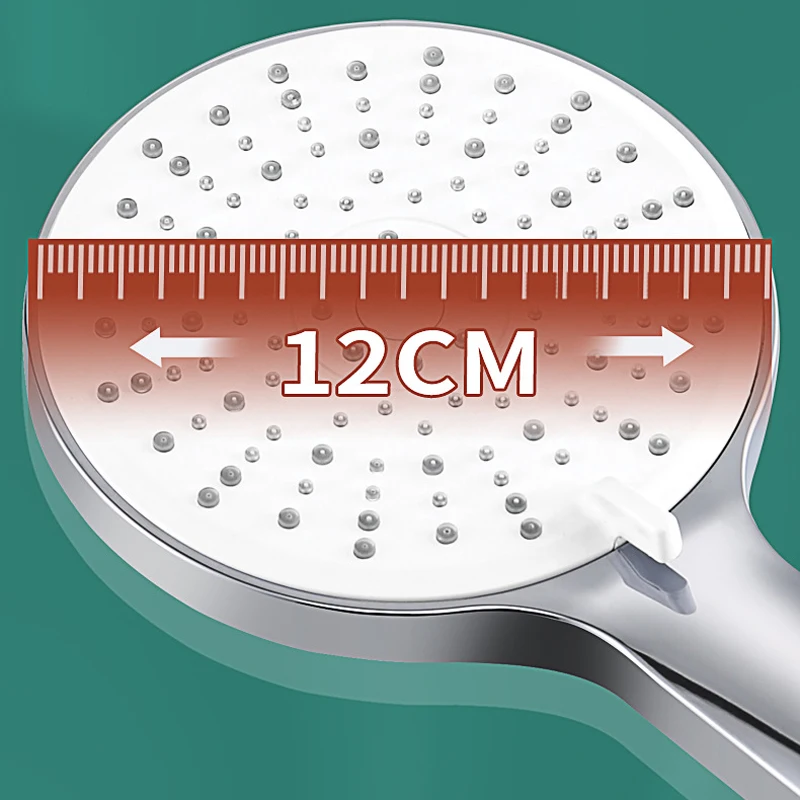 New 5 Modes Shower Head High Pressure Big Panel Large Flow Silver Black Showers Massage Handheld Showerhead Bathroom Accessories 5