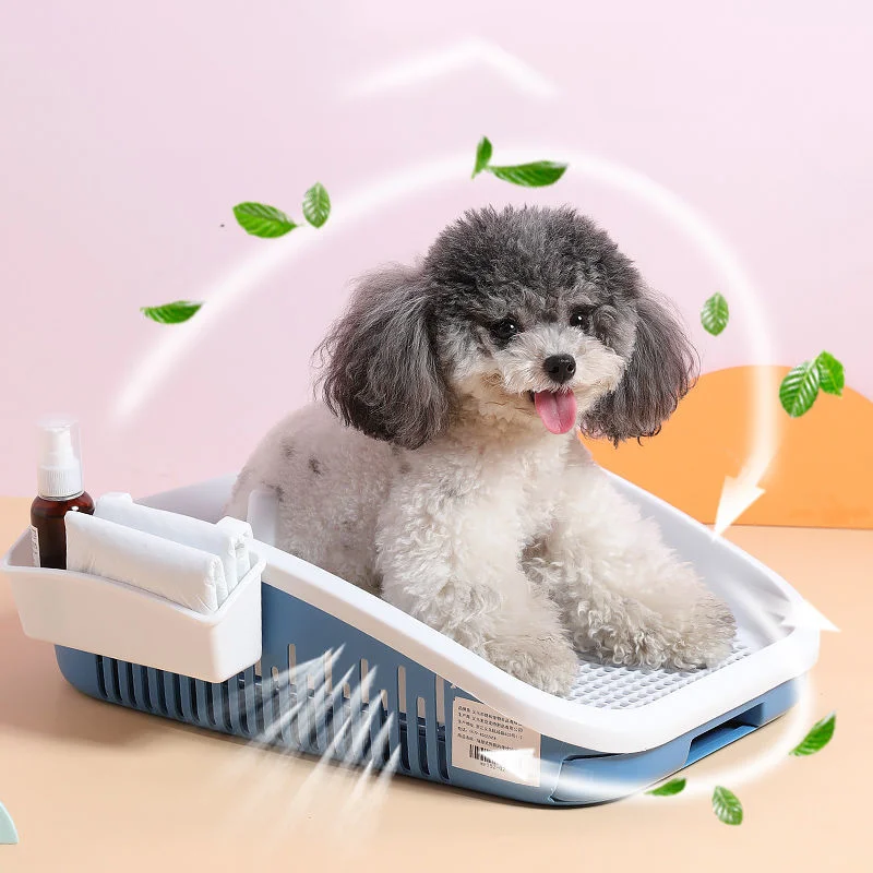 

Indoor Dog Potty Portable Small Animal Training Toilet Plastic Double Layer Puppy Pad Tray Detachable Cleaning Tool Pet Supplies