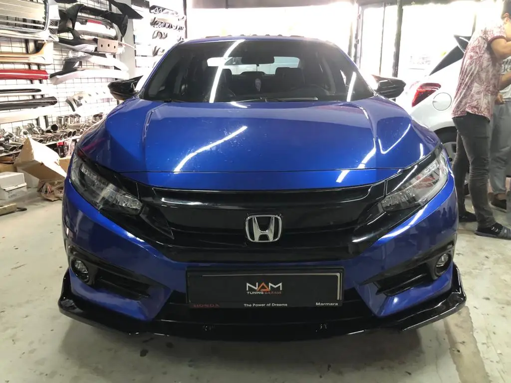 Насадка На передний бампер для Honda Civic Fc5 3 предмета черная губа пианино сплиттер
