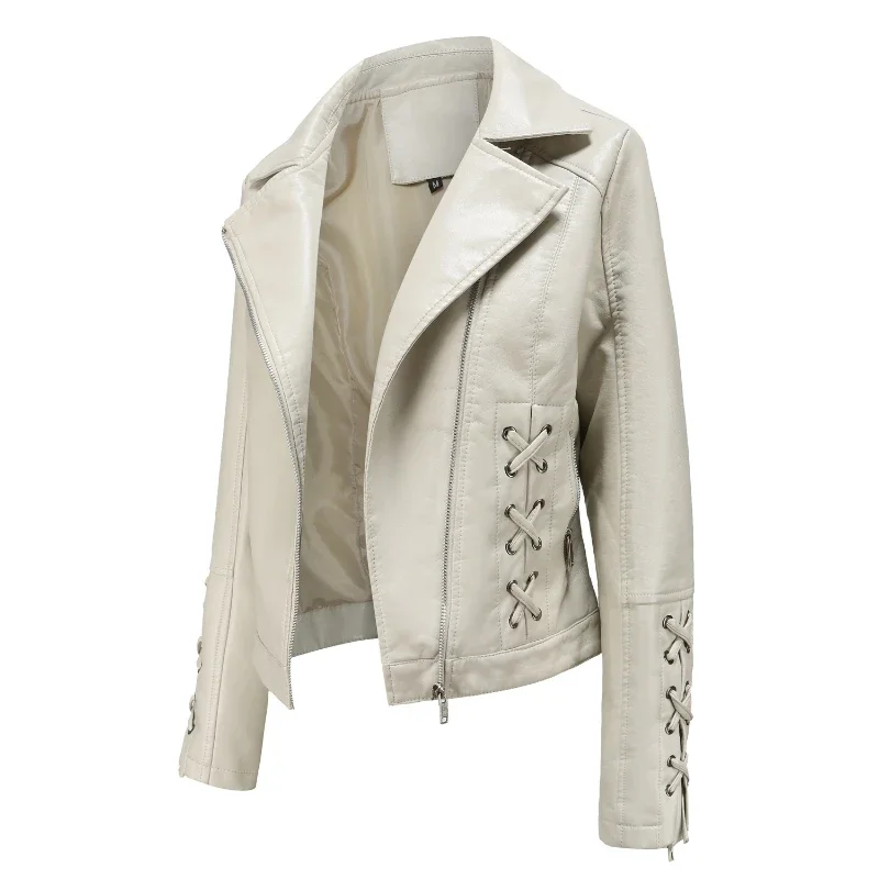 BTQWFD Women's Jackets Biker Clothing Spring Autumn Winter Faux Leather Casual Coats Female Motorcycles Outwear 2023 New Zipper