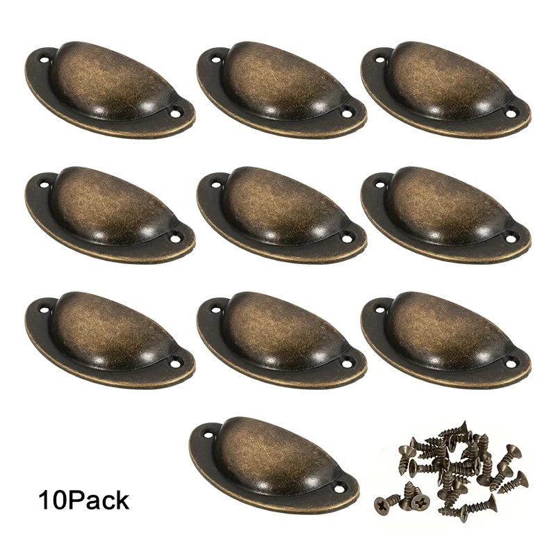 Door Handles Cabinet Handles 10 pcs Recessed Metal Pull Handles Ergonomic Grip Easy Installation Painted Finish
