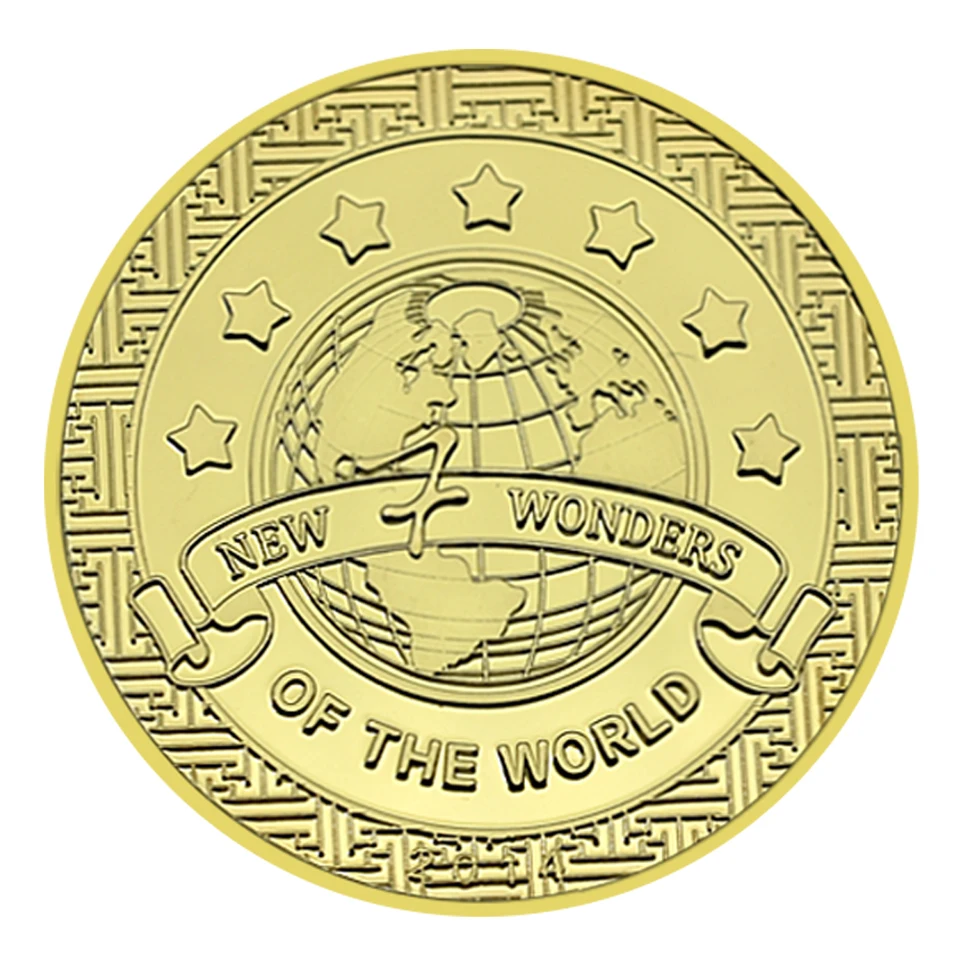 New World Seven Wonders Gold Coin Metal Crafts Relief Medal Home Decoration  Commemorative Coin Collection Gift - AliExpress
