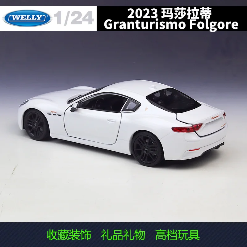 Welly 1:24 2023 Maserati Granturismo Folgore 정적 시뮬레이션 합금 자동차 모델 장난감 컬렉션 디스플레이 조각