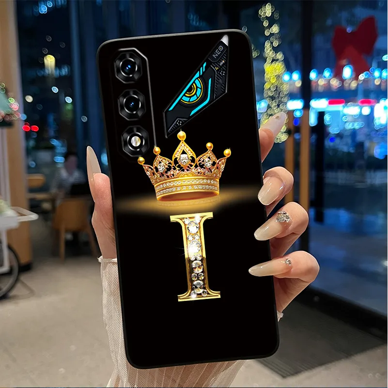 Newest Crown Letter Couple Phone Case - Soft Black Candy Shockproof Casing