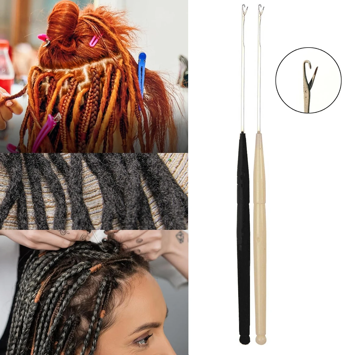 10Pcs Micro Plastic Latch Crochet Hook Needle For Braiding Hair Extension Weaving Dreadlocks Making Wig Sewing Tool for Crochet Hooks Hair Extensions Tool