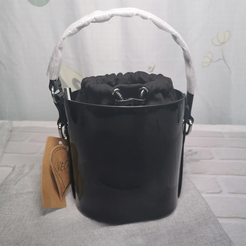 

New Fashion Saturn Crossbody Bag For Womens Y2K Korean Style Vintage Patent Leather Crocodile Bucket Bag For 2024 Trendy Gifts