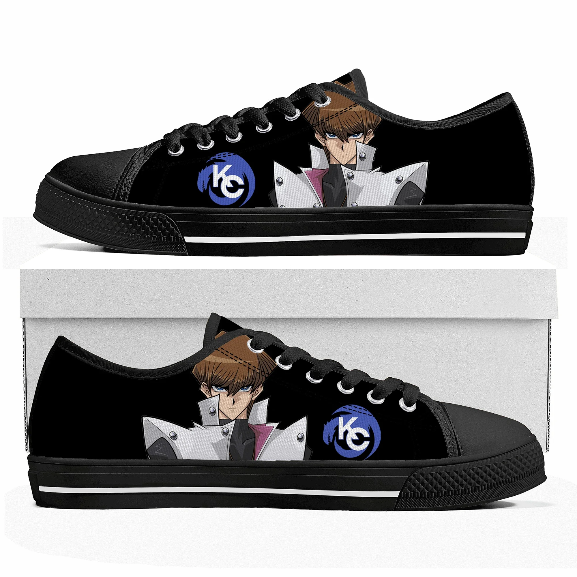 Blue Eyes White Dragon YuGiOh Seto Kaiba Low Top Sneakers Mens Womens Teenager Canvas Sneaker Casual Couple Shoes Custom Shoe