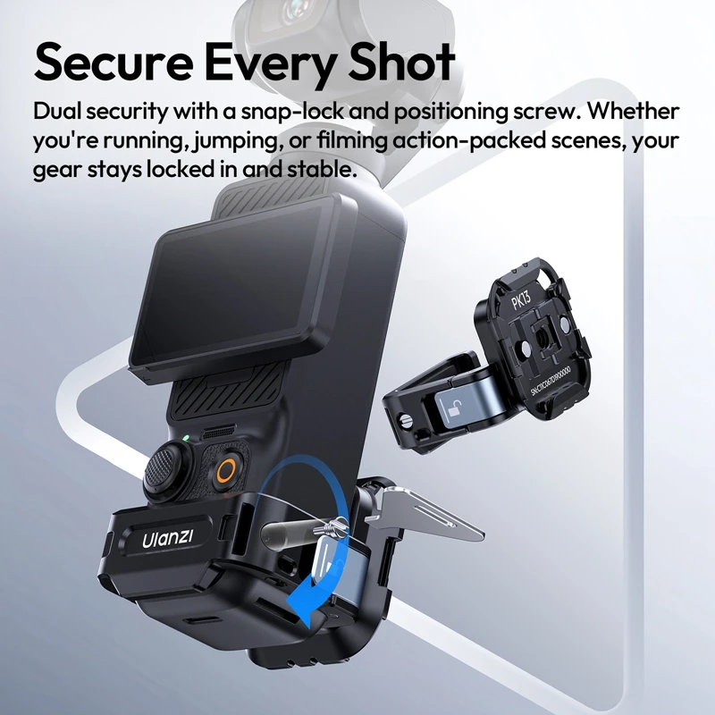 Ulanzi PK13 Uka Quick-Release Expansion Adapter for DJI Pocket 3 Travel Livestreaming for Photography Action Camera Vlog Shots