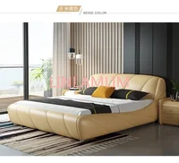 سرير من جلد البقر الأصلي الحقيقي سرير ناعم لغرفة النوم كاماس مضاءة موبليس دي دورميتوريو ياتاك موبيليا كوارتو أثاث فريد من نوعه 4