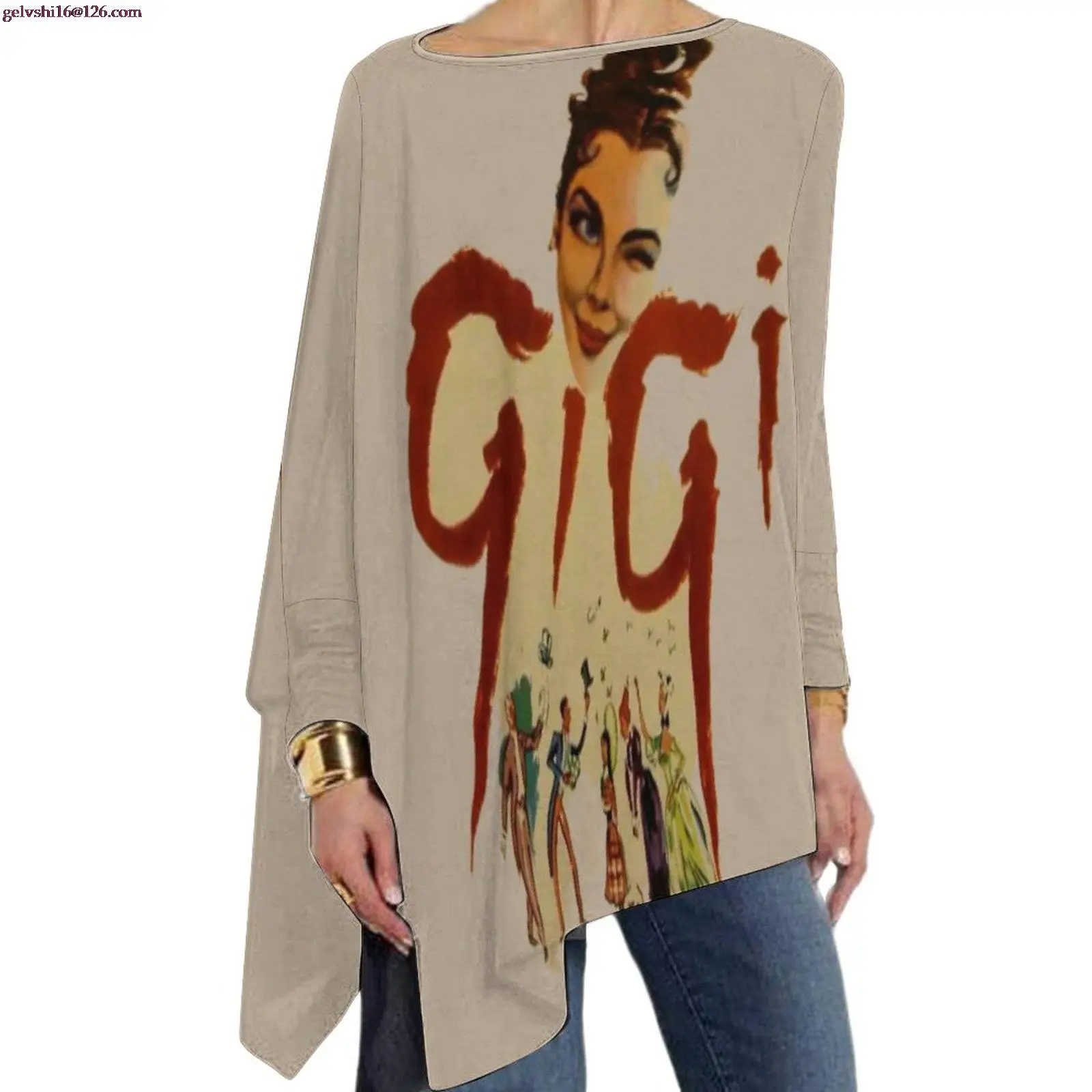 

2023 Autumn/Winter New 3D Women's Long Sleeve T-shirt Y2K Irregular Women's Cotton Top Large Temperament Women's Top