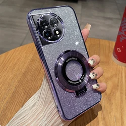 Luxury Magnetic Suction Stand Phone Case with Anti-Drop Protection and Bracket Shell for Oneplus NORD 3 (PURPLE)
