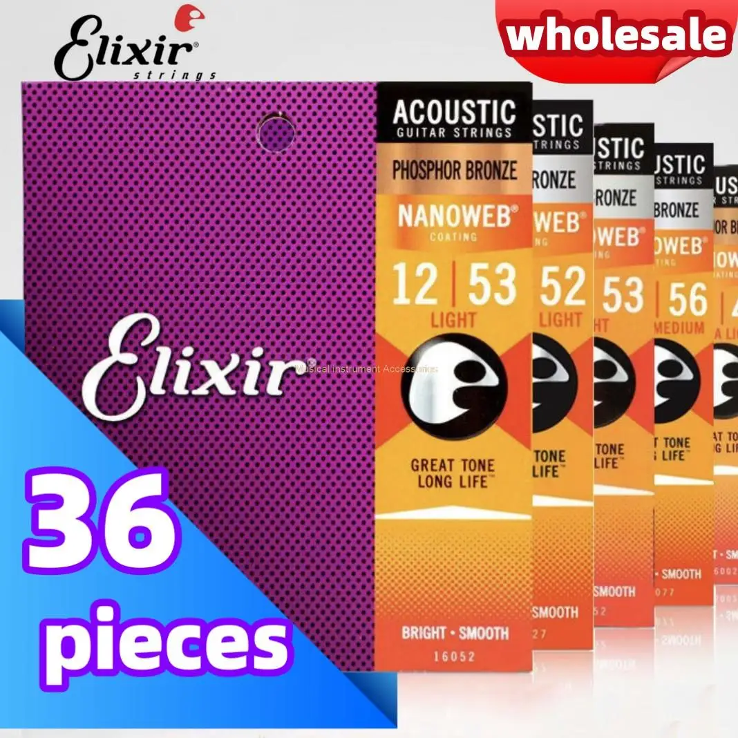 

36 Packs Elixir Electricity/ Acoustic Guitar String Nanoweb Phosphor For Electric Play Popular Music Rock Wholesale Guitar Parts